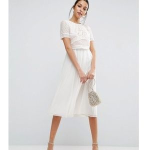 Asos Heavy Applique Crop Top Midi Dress